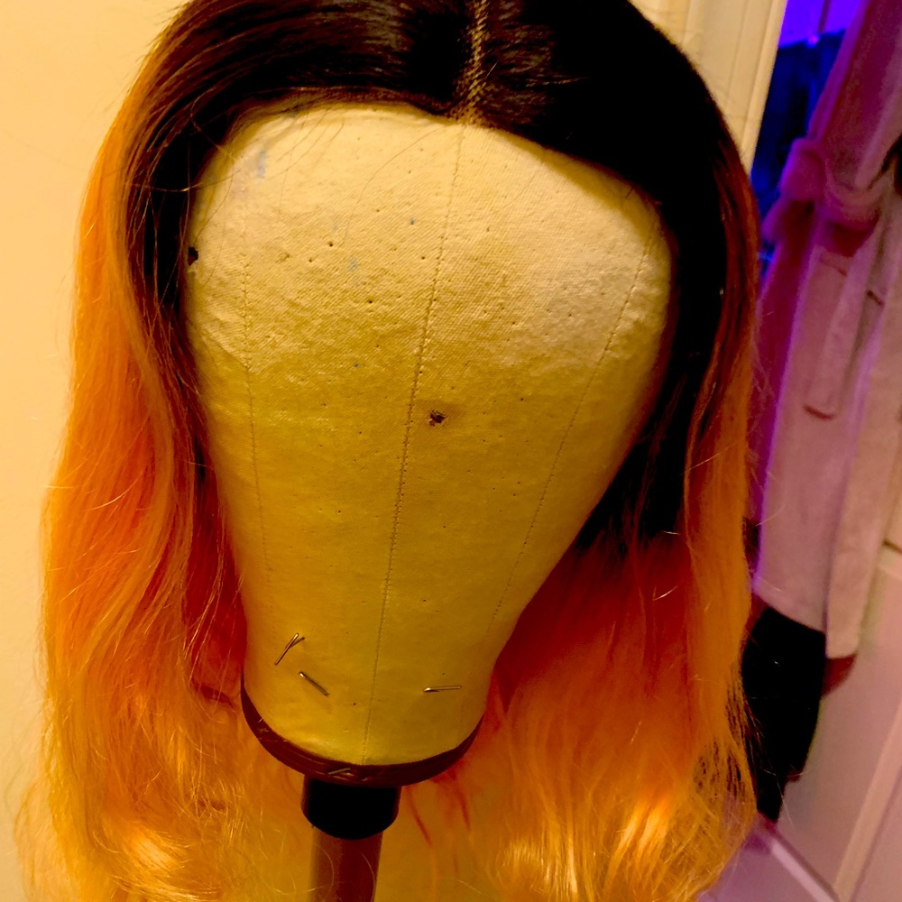 Peach Human Hair Wig
